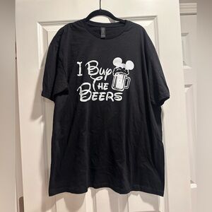 Gildan Black Short-Sleeve Tee with White 'I Buy The Beers' Graphic